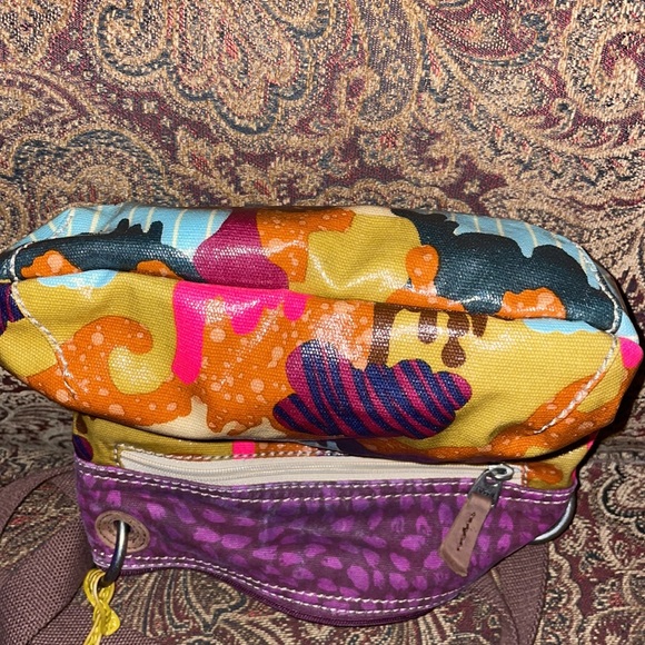 Fossil Key Per Coated Canvas Print Crossbody Shoulder Bag - Picture 3 of 9